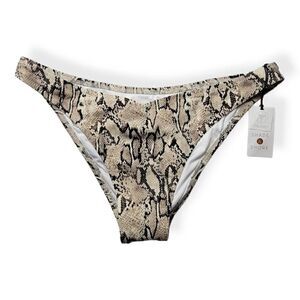 Shade & Shore Snake Print V -Front Bikini Bottom Large